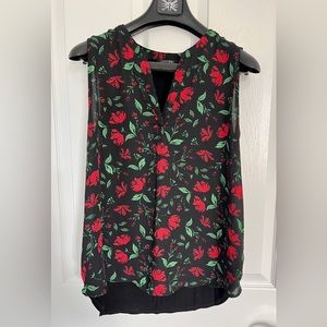 Papermoon Blouse Medium M Floral Black, Red, Green